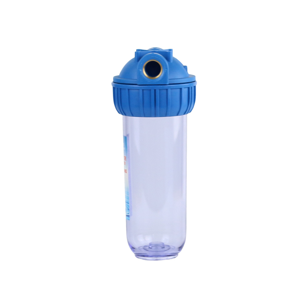Inline clear plastic water filter clear housing