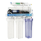 Household manual-flush 5 stage 50G reverse osmosis water filter system with clear housing