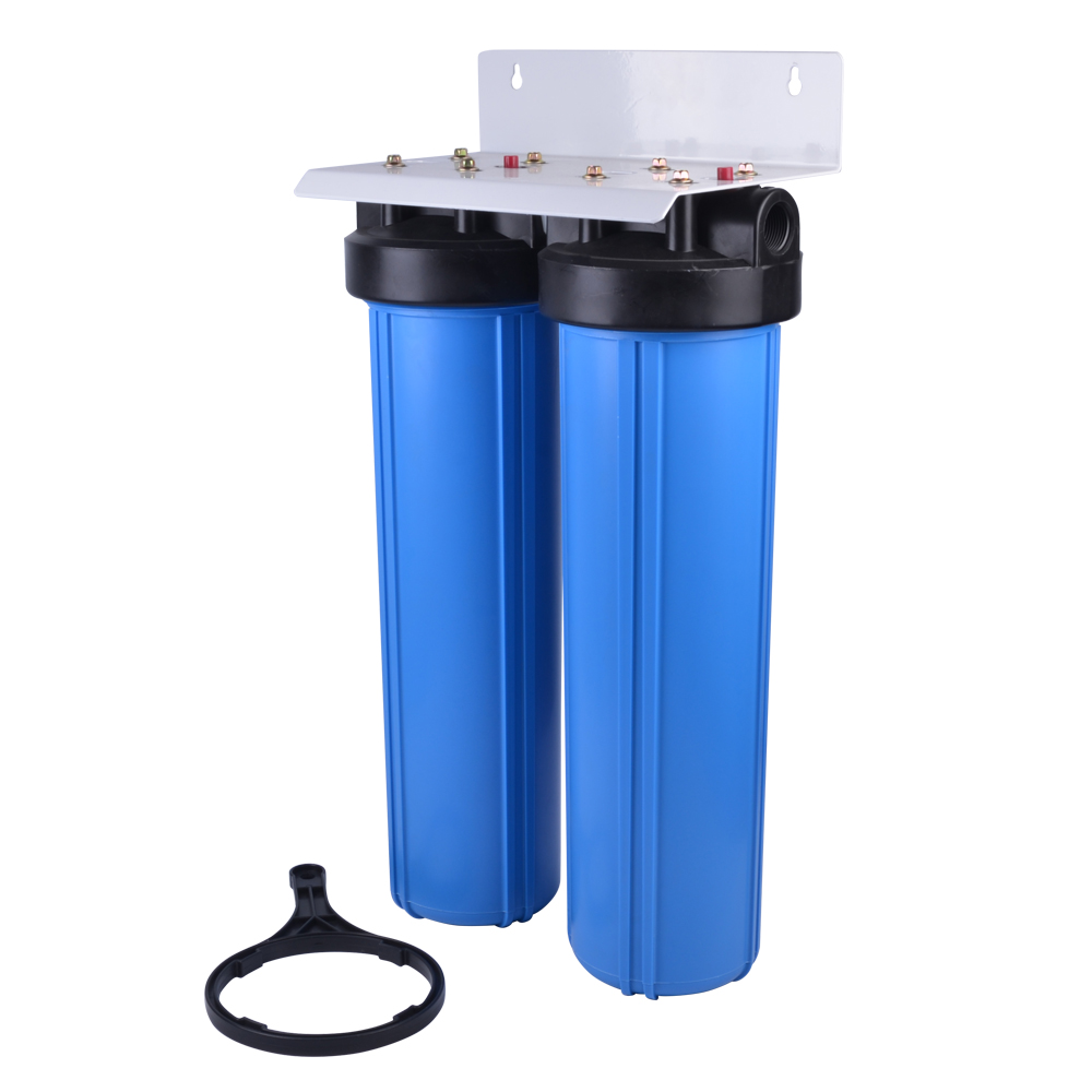 20" big blue double stage water filter with steel bracket