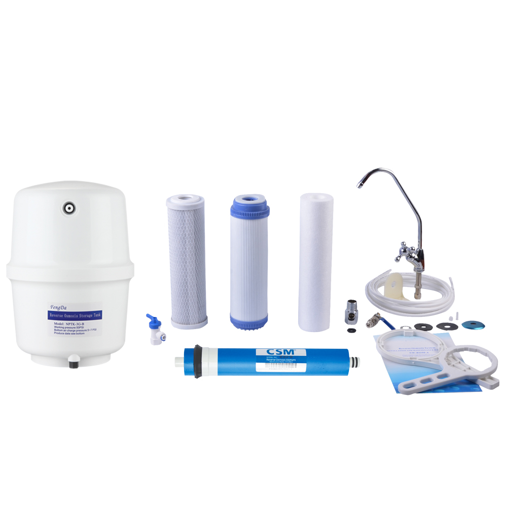 household 5 stage water filter ro system with 3G plastic tank